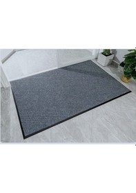 Resim Gri Renk Çamur Kazıyıcı Sıyırıcı Kapı Önü Paspası 90x150 