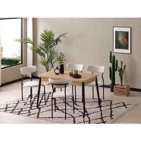 Resim Behin Mutfak Masa Takımı Siyah - Beyaz 