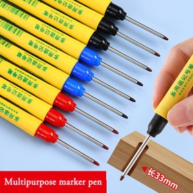 Resim 8 adet 33 mm Su Geçirmez ve Renkli İşaretleme Kalemi - Seramik Karo, Ahşap, Metal için Silinebilir Derin Delik Uzun Uçlu - Çok Amaçlı Elektrikçi ve Ağaç İşleme Araçları ile 8 Canlı Renk, Hassas İşaretleme | Çok Amaçlı Markerlar | Rahat Tutuş, Ağaç İşleme İşaretleme Aracı 