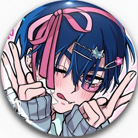 Resim Dayanıklı Yapı - Mavi Saç ve Pembe Kurdele ile Canlı Anime Eğilimli Moda Broş - Giyim, Şapkalar, Sırt Çantaları için İdeal - Arkadaşlar, Sınıf Arkadaşları, İş Arkadaşları için Mükemmel Hediye - Dayanıklı Plastik ve Metal Tasarım, Anime Aksesuarı 