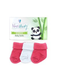 Resim Novibaby 3'lü Bambu Yenidoğan Bebek Çorabı I White Candy I 0-6 ay "Karışık Renkli" 