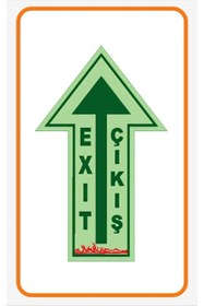 Resim HAN REKLAM DİJİTAL BASKI Lümen Folyo Baskılı Fosforlu Yer Okları Acil Çıkış & Exit Yönlendirici 