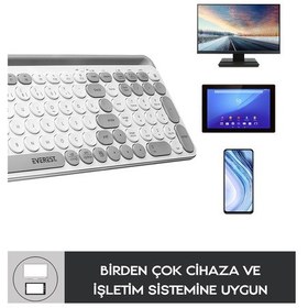 Resim EKW-28 2.4G+Bluetooth BT1+BT2 Çoklu Cihaz Bağlantılı Ulta İnce Q (Mac-Wın-Ios-Android) Kablosuz Klavye 