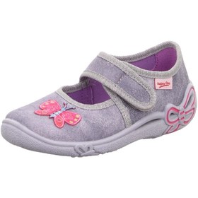 Resim Superfit Kız Çocuk Mor Ev Ayakkabısı Panduf 