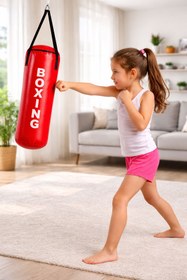 Resim Spor Byfit 53 Cm X 20 Cm Hazır Dolu Kırmızı Çocuk Boks Kum Torbası 