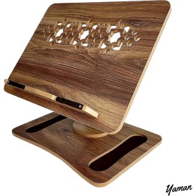 Resim Miraç Rahle & Kitap Okuma Standı Masaüstü Ahşap Kuran Rahlesi Tablet Tutucu 