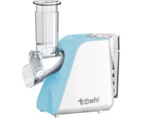 Resim Karokstore Toshi Çok Fonksiyonlu Rende, 5 Değiştirilebilir Bıçak, Elektrikli Mutfak Doğrayıcı, Mavi-Beyaz 