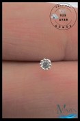 Resim MAZEN 3 mm Tek Taş | 925 Ayar Gümüş Tekli Hızma | Minimalist Burun Piercing | Kadın Takı Aksesuar 