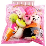 Resim YENİ 10 Adet Squishies Oyuncak Orta Boy Mini Yumuşak Ekmek Oyuncakları Anahtar Muz Kek Tost Squishy Oyuncak Kawaii Oyuncaklar Squishy Paketi Oyuncak Rastgele 