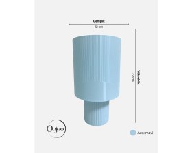 Resim Açık Mavi Objeo 3D Özel Tasarım Dekoratif Çocuk Odası Abajur 