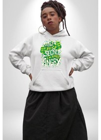 Resim Bu Benim Sırrım Her Zaman Kızgınım Kadın Erkek Beyaz Kapüşonlu Sweatshirt Hoodie Beyaz 