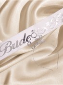 Resim Fine Jewerly and Shop Bride yazılı Gümüş Beyaz Saten Kuşak Bride Yazılı Gümüş Taç Seti 