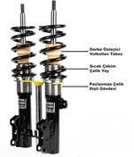 Resim Başaran Coilover Opel Astra J Uyumlu Coilover Ayarlı Amortisör 10 Cm 