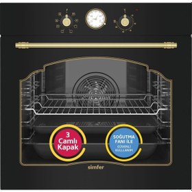 Resim Simfer Retro Multi 7349 + 3325 Turbo 2'li Ankastre Set Siyah 