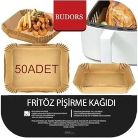 Resim Esmo Home Airfryer Pişirme Kağıdı 50 Adet Airfrey Yagli Kagit Pisirme Kagidi Fritoz Air Fryer Hava Fritözü 