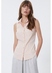 Resim Stella Pulvis Pudra Kolsuz Slim Fit Gömlek Pudra 