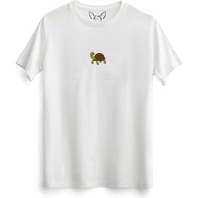 Resim Alfa Tshirt Animal Kaplumbağa Dijital Baskılı Çocuk Beyaz Tshirt 