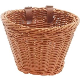 Resim Büyük Boy Kahverengi Pp Örgü Sepet, Bisiklet, İlk Adımlar Arabası Ve Kaykay İçin Çanta, Taşıma Fonksiyonu, 23x19x18cm Kahverengi Kahverengi 