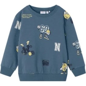 Resim United Colors Of Benetton Name İt Erkek Çocuk Baskılı Sweatshirt Mavi 