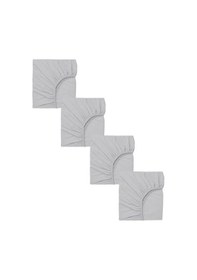 Resim 4 Adet 40 X 80 + 10 Cm Anne Yanı Lastikli Penye Kumaş Bebek Çarşafı-gri 
