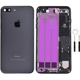 Resim İphone 7 Plus Dolu Kasa Mat Siyah (Tamir Seti Hediyeli) 