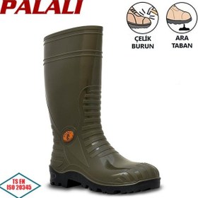 Resim Palalı S5 Pvc Çizme Çelik Burunlu Ara Tabanlı 