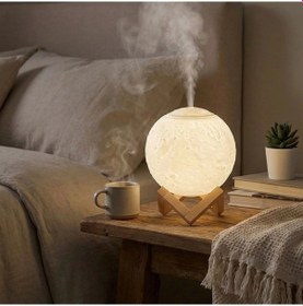 Resim 3d Ay Tasarımlı Su Yenilemeli Usb Hava Nemlendiricisi Dokunmatik, 3 Renk Işık Modlu Gün Işığı / B 