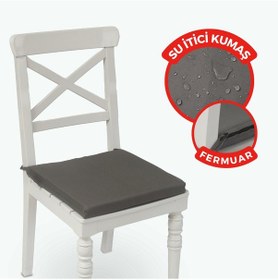 Resim Fermuarlı Sandalye Minderi Su İtici Kumaş 40x40cm Antrasit 