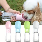 Resim Taşınabilir Köpek Su Şişesi - Seyahat ve Açık Hava Aktiviteleri için Kapaklı Pet İçme Şişesi ve Kase 