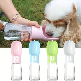 Resim Taşınabilir Köpek Su Şişesi - Seyahat ve Açık Hava Aktiviteleri için Kapaklı Pet İçme Şişesi ve Kase 