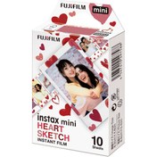 Resim Fujifilm Instax Mini Heart Sketch 10'lu Özel Film 