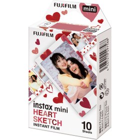 Resim Fujifilm Instax Mini Heart Sketch 10'lu Özel Film 