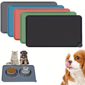 Resim KOZYLAND Gelişmiş Silikon Pet Yemek Matı - Kaymaz, Su Geçirmez, Kolay Temizlenebilir Kedi ve Köpekler İçin Besleme Pedleri, Gri, Mavi, Yeşil, Kırmızı, Siyah - Küçük Hayvanlar İçin İdeal, Pet Besleme Matı | Canlı Aksesuarlar | Dayanıklı Pet Mat, Pet Yemek Matı 