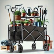 Resim Ayarlanabilir Kolu ve Yan Cebi Olan Ağır Hizmet Tipi Katlanabilir Çok Fonksiyonlu El Arabası - Bahçecilik, Kampçılık, Alışveriş, Spor, Balıkçılık için Uygun Tüm Araçlar Dört Tekerlekli Araç - Spor Ekipmanı, Katlanabilir Araba, Bahçe Dört Tekerlekli Araba, Sessiz Evrensel Tekerlekler, Açık Hava Zamanınızı Kolaylaştırır, Çok Fonksiyonlu Bahçe Dört Tekerlekli El Arabası, Katlanabilir Ultra Pratik, Yüksek Kaliteli Malzeme, Bahçecilik Taşıma Gereksinimlerinizi Karşılar 