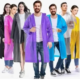 Resim Kadın Erkek Yağmurluk Kapüşonlu Çıtçıtlı Eva Raincoat (5131) 