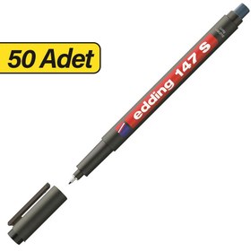 Resim Edding 147S Asetat Kalemi Silgili S Uç - Siyah x 50 Adet (5 Kutu) 