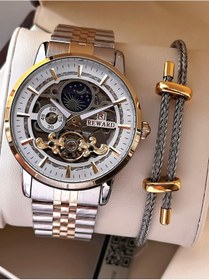 Resim Reward Özel Tasarım Otomatik Mekanizma Çelik Kordon 5 Atm Suya Dayaknıklı Erkek Kol Saati W.14626.6 Gümüş - Sarı 