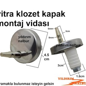 Resim Vitra Klozet Kapak Bağlantı Vidası Paslanmaz Metal Amatisörlü Klo 
