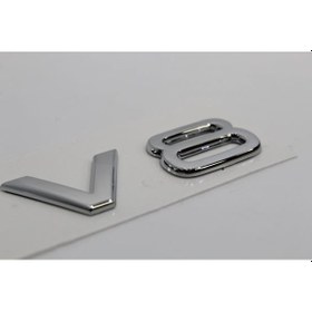 Resim Audi A8 Serisi Uyumlu V8 Krom Çamurluk Yazısı 3m 3d Abs 