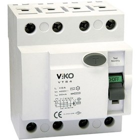 Resim Viko Dört Kutuplu 40 Amper 30Ma Kaçak Akım Rölesi 