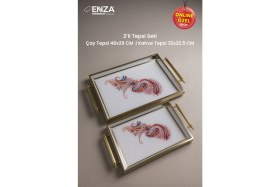 Resim Diana Ikili Çay Kahve Kahvaltılık ve Sunum Tepsisi 