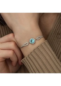 Resim Gümüş Aquamarine Bayan Bileklik 
