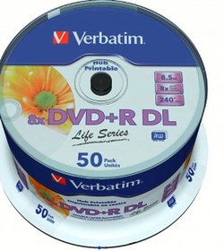 Resim Verbatim DVD+R DL 50'li 8.5GB 8X Yazdırılabilir 