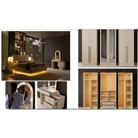 Resim Floransa Mdf Yatak Odası Takımı Modüler Dolaplı 