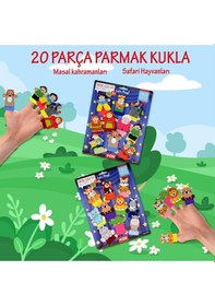 Resim Lisinya247 2 Set - 20 Parça Masal Kahramanları Ve Safari Hayvanları Parmak Kukla 