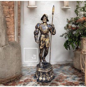 Resim Centruan 102 Cm Şövalye Roma Askeri Heykeli Mızraklı Büyük Boy Savaşçı Figürü Antik Stil Lüks Dekor 