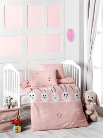 Resim Recos Tavşan Desenli Bebek Nevresim Takımı Rcs.tvsn.0001 Pembe 