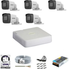 Resim Hikvision Haıkon 5 Kameralı Güvenlik Kamera Hazır Set 1tb 7/24 Hdd-1tb Kayıt Kapasiteli Sistem 