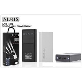 Resim Auris K29 22BİN mAh GÖSTERGELİ IŞIKLI POWERBANK 