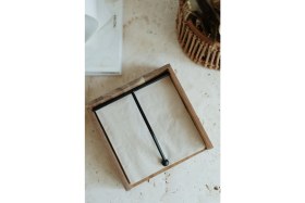 Resim Dekorz Dükkan Akasya Kare Peçetelik(Siyah Demir Detaylı) 